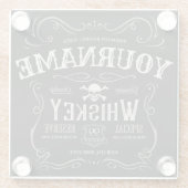 オールドウイスキーパーソナライズされたレーベルヴィンテージバー ガラスコースター (裏面)