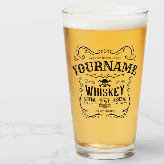 オールドウイスキーパーソナライズされたレーベルヴィンテージバー タンブラーグラス