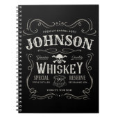 オールドウイスキーパーソナライズされたレーベルヴィンテージバー ノートブック (正面)