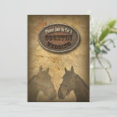 オールドウェスタンカウボーイカントリーウェディング招待状 招待状 (スタンド正面)