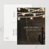 オールドウェスタンサルーン ラスティックウェディング セーブザデート 案内ポストカード (正面/裏面)