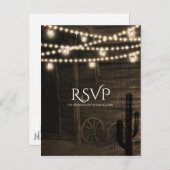 オールドウェスタンサルーン ラスティックウェディング RSVP インビテーションポストカード (正面/裏面)