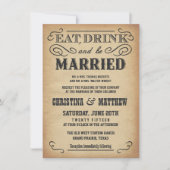 オールドウェストポスタースタイル素朴結婚式招待状 招待状 (正面)