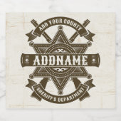 オールドウェスト保安官代理ライフルバッジ 個人名入れ ビールラベル (シングルラベル)