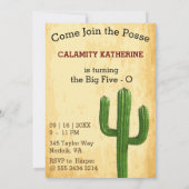 オールドウェスト指名手配ポスター女子🤠50誕生日 招待状 (裏面)