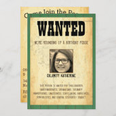 オールドウェスト指名手配ポスター女子🤠50誕生日 招待状 (正面/裏面)