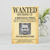 オールドウェスト指名手配ポスター🤠50誕生日 招待状 (スタンド正面)