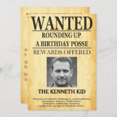 オールドウェスト指名手配ポスター🤠50誕生日 招待状 (正面/裏面)