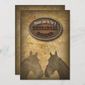 オールドウエスタンカウボーイカントリーリハーサルディナー招待状 招待状 (正面/裏面)