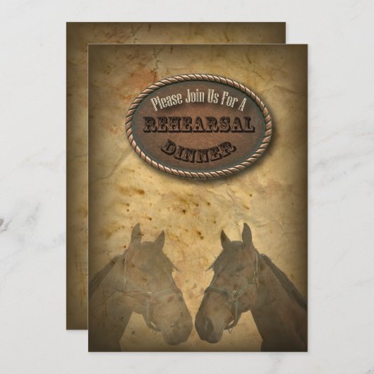 オールドウエスタンカウボーイカントリーリハーサルディナー招待状 招待状 (正面/裏面)