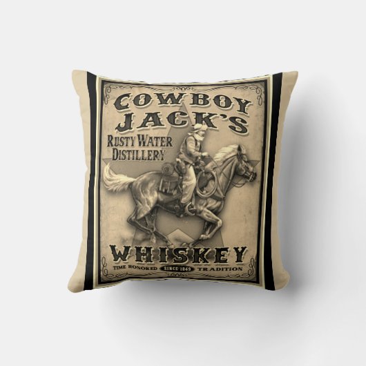 オールドウエストカウボーイウィスキー枕 クッション (裏面)