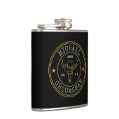 オールドウエストカウボーイ素朴ロゴパーソナライズされたGroomsmen フラスク (右)