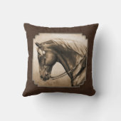 オールドウエストクォーターホースセピアブラウン クッション (裏面)