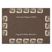 オールドウエストクォーターホースセピアブラウン テーブルクロス (正面(横))