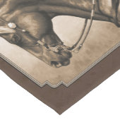 オールドウエストクォーターホースセピアブラウン ミディアムテーブルランナー (コーナー)