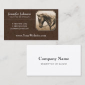 オールドウエストクォーターホースセピアブラウン 名刺 (正面/裏面)