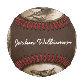 オールドウエストクォーターホースセピアブラウン 野球ボール (正面)