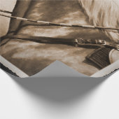 オールドウエストクォーターホースセピア ラッピングペーパー (角)