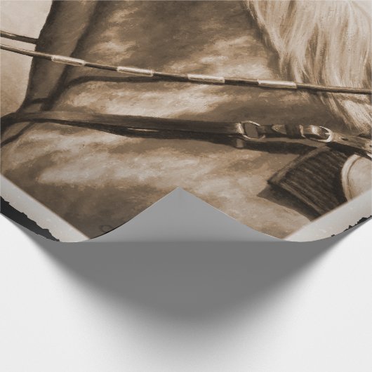 オールドウエストクォーターホースセピア ラッピングペーパー (角)