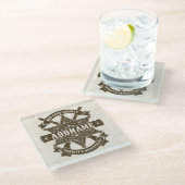 オールドウエストシェリフ副ライフルパーソナライズされたバッジ ガラスコースター (アングル)