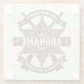 オールドウエストシェリフ副ライフルパーソナライズされたバッジ ガラスコースター (裏面)