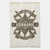 オールドウエストシェリフ副ライフルパーソナライズされたバッジ キッチンタオル (縦)