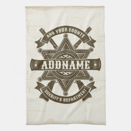 オールドウエストシェリフ副ライフルパーソナライズされたバッジ キッチンタオル