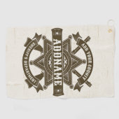 オールドウエストシェリフ副ライフルパーソナライズされたバッジ ゴルフタオル (横)