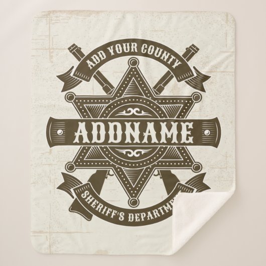 オールドウエストシェリフ副ライフルパーソナライズされたバッジ シェルパブランケット (正面)