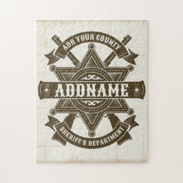 オールドウエストシェリフ副ライフルパーソナライズされたバッジ ジグソーパズル