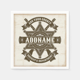 オールドウエストシェリフ副ライフルパーソナライズされたバッジ スタンダードカクテルナプキン