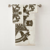 オールドウエストシェリフ副ライフルパーソナライズされたバッジ バスタオルセット (インサイチュ)