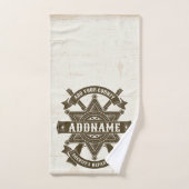 オールドウエストシェリフ副ライフルパーソナライズされたバッジ バスタオルセット (ハンドタオル)