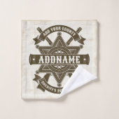 オールドウエストシェリフ副ライフルパーソナライズされたバッジ バスタオルセット (ウォッシュタオル)