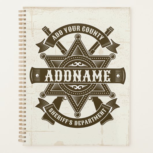オールドウエストシェリフ副ライフルパーソナライズされたバッジ プランナー手帳 (正面)