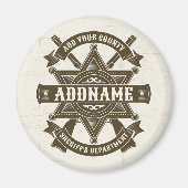 オールドウエストシェリフ副ライフルパーソナライズされたバッジ マグネット (正面)