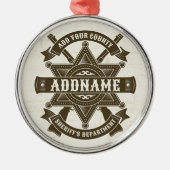 オールドウエストシェリフ副ライフルパーソナライズされたバッジ メタルオーナメント (正面)
