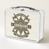 オールドウエストシェリフ副ライフルパーソナライズされたバッジ メタルランチボックス (正面)