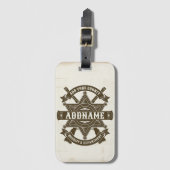 オールドウエストシェリフ副ライフルパーソナライズされたバッジ ラゲッジタグ (正面縦)