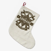 オールドウエストシェリフ副ライフルパーソナライズされたバッジ ラージクリスマスストッキング (正面 (吊り時))