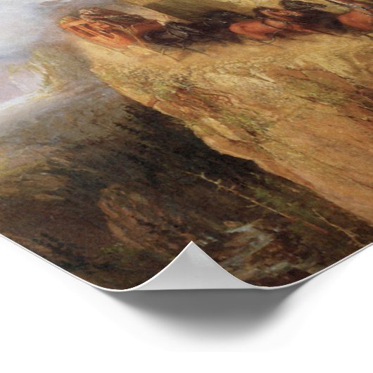 オールドウエストステージコーチウマヴィンテージアートポスター ポスター (角)