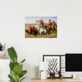 オールドウエストバッファロー狩り1885アートプリントポスター ポスター (ホームオフィス)