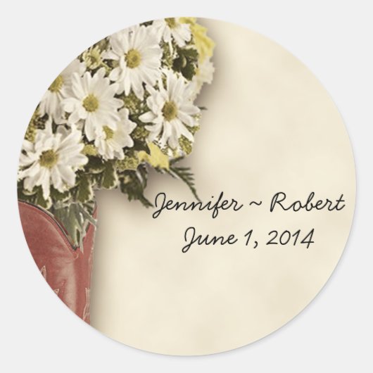 オールドウエストブーケ2封筒用シールシール ラウンドシール (正面)