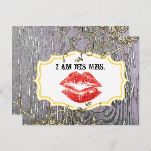 オールドウッドカントリー渦巻形のシックつる植物私は彼のミセス。 ポストカード (正面/裏面)