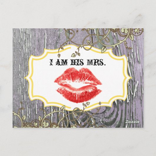 オールドウッドカントリー渦巻形のシックつる植物私は彼のミセス。 ポストカード (裏面)