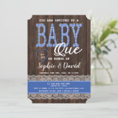 オールドウッドブルーギンガムボーイ赤ちゃんシャワーBBQ 招待状 (スタンド正面)