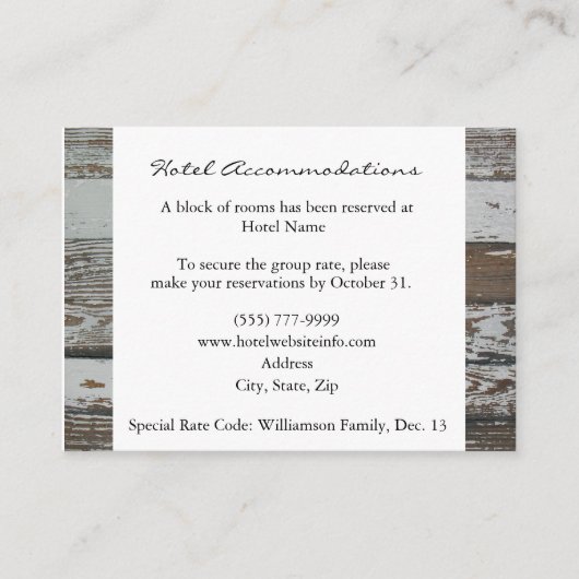 オールドウッドホテルアコモデーションエンクロージャカード エンクロージャーカード (正面)