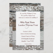オールドウッドルックカントリーウエディング招待状—ホワイト 招待状 (正面/裏面)