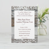 オールドウッドルックカントリーウエディング招待状—ホワイト 招待状 (スタンド正面)