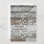 オールドウッドルックカントリーウエディング招待状—ホワイト 招待状 (裏面)